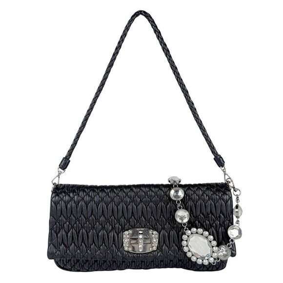 MIU MIU Black Leather Shoulder Bag - Picture 1 of 5